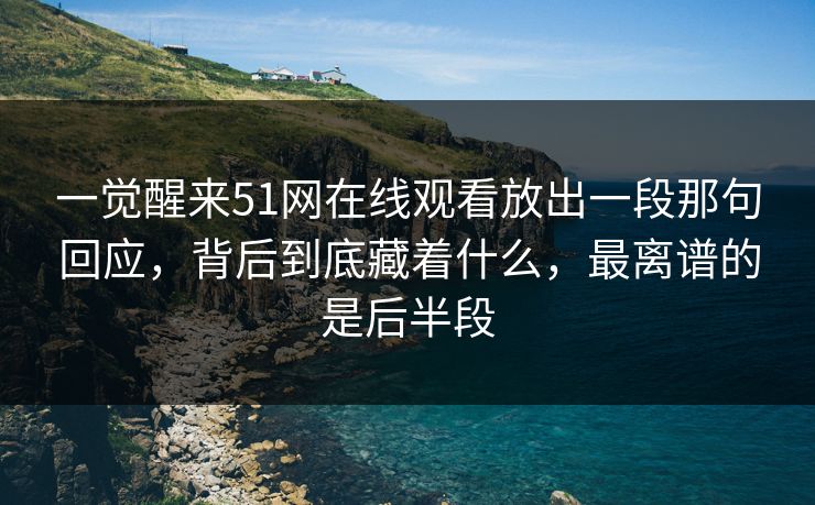 一觉醒来51网在线观看放出一段那句回应，背后到底藏着什么，最离谱的是后半段