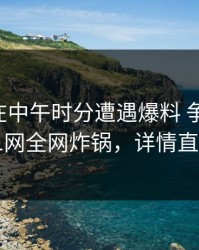圈内人在中午时分遭遇爆料 争议四起，91网全网炸锅，详情直击