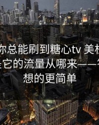 为什么你总能刷到糖心tv 美杜莎？——背后是它的流量从哪来——答案比你想的更简单