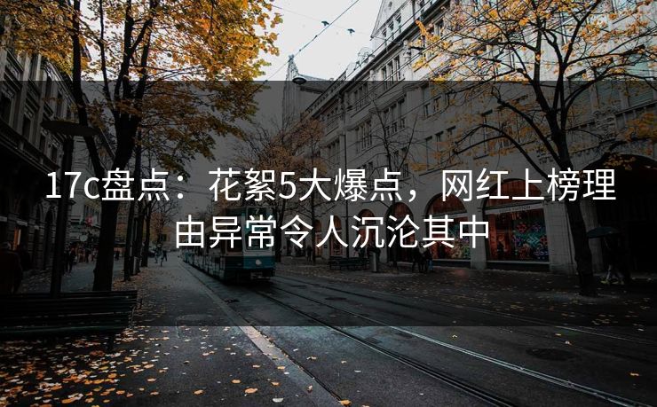 17c盘点：花絮5大爆点，网红上榜理由异常令人沉沦其中